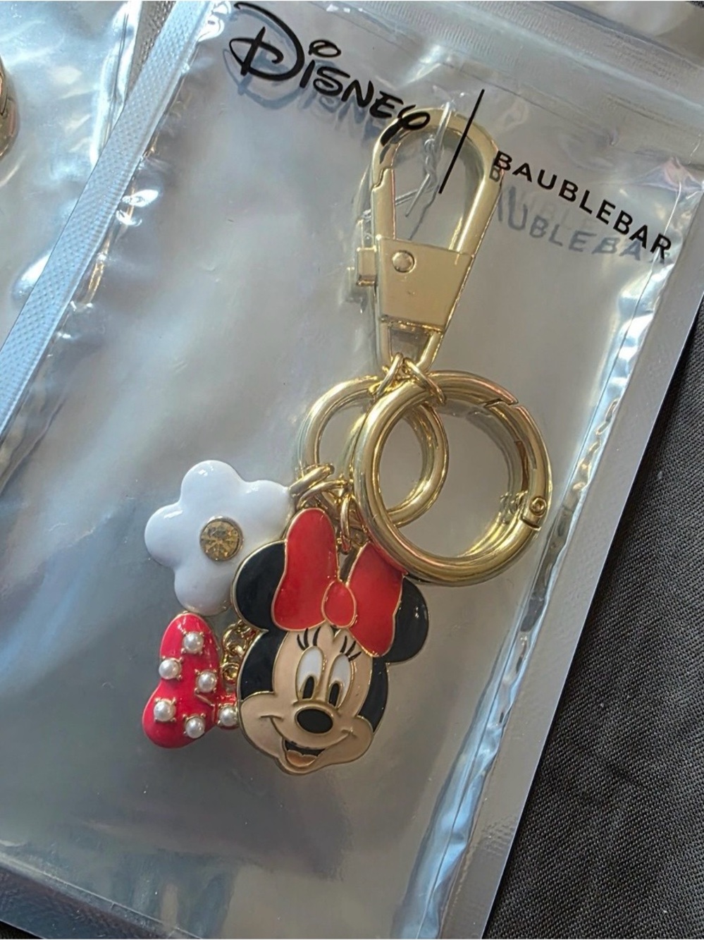 Rare Disney Minnie Mouse Baublebar Keychain Bag Charm
